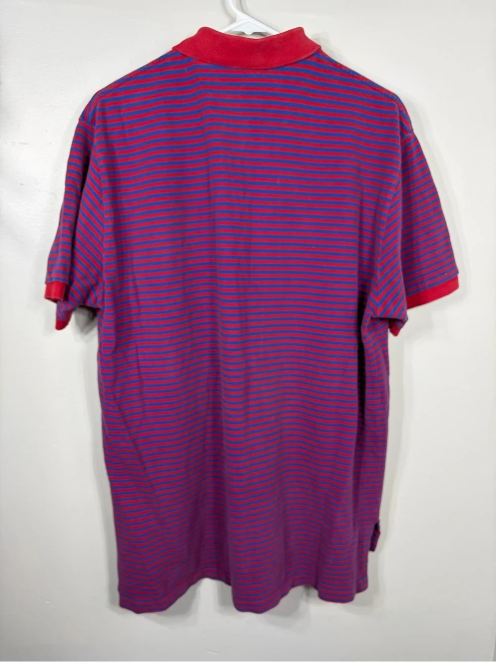 Polo Ralph Lauren Men’s XL Red Blue‎ Striped Polo Shirt Green Pony Cotton
